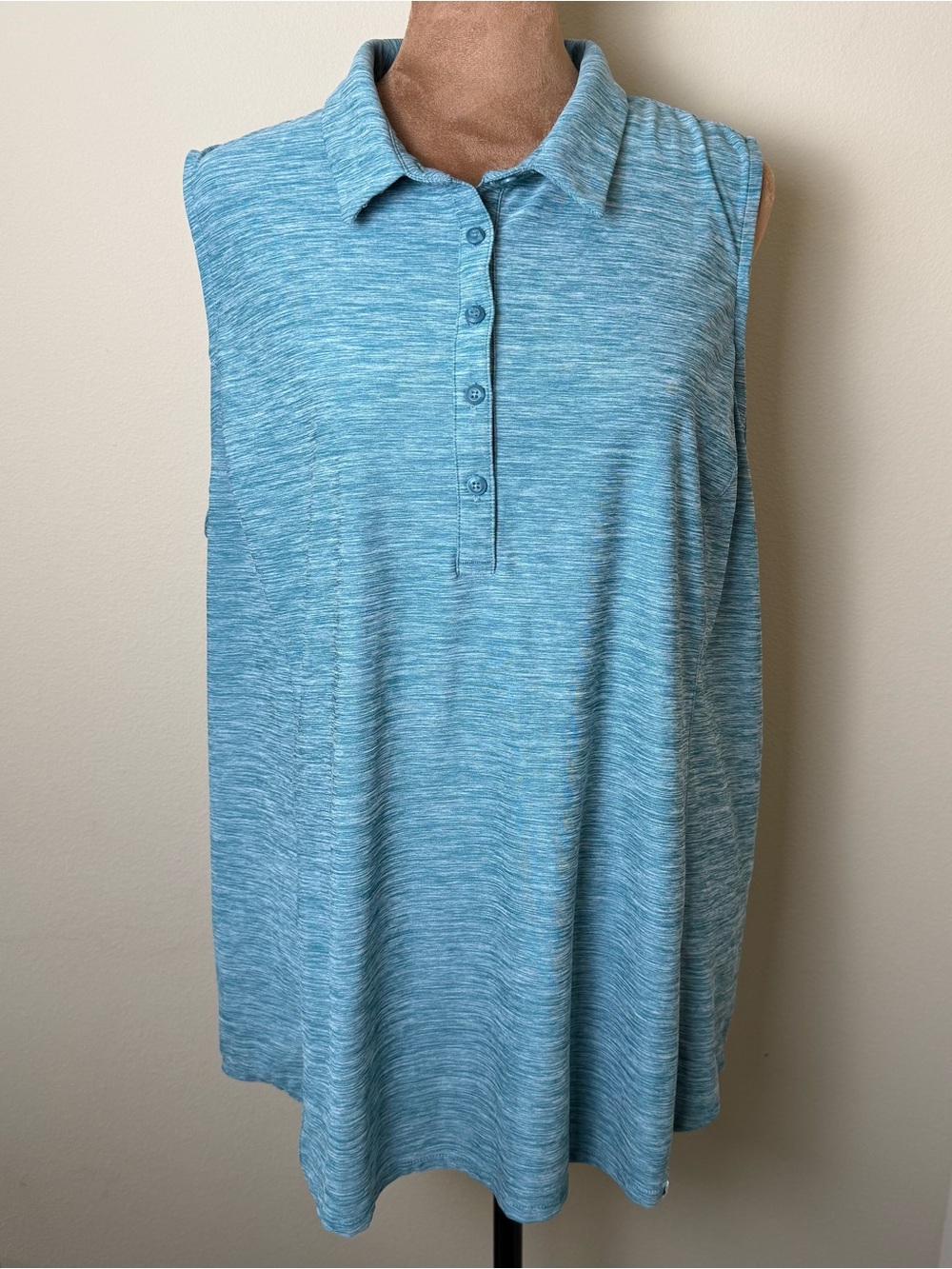 Duluth Trading Armachillo Polo Tank Top Shirt Womens XXL Teal Green Sleeveless